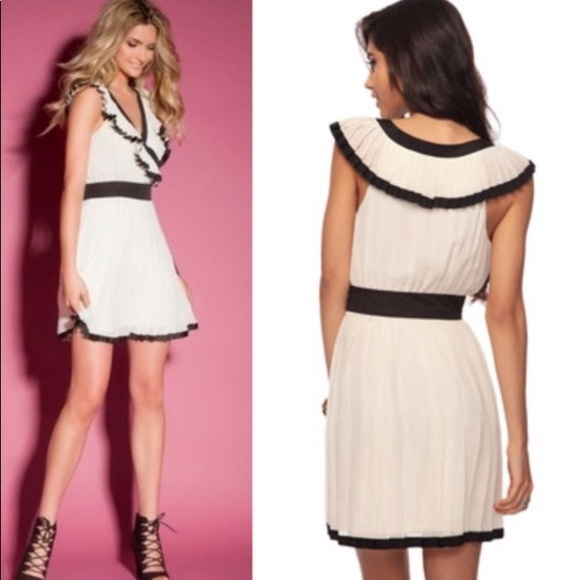 Rory Beca XXI Ivory Pleated Chiffon Ruffle Dress - Picture 2 of 11